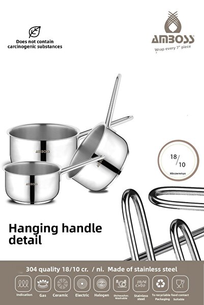 Amboss Neptün 6 Piece Stainless Steel Mixing Bowl Milk Jug Set
