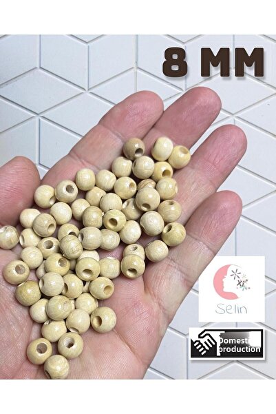 Selin Mărgele din lemn 8 mm 100 gr lacate (0rt 330-400 bucăți)