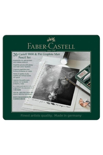 Faber Castell METAL BOX PITT GRAPHITE MATT GRADED PEN SET 2