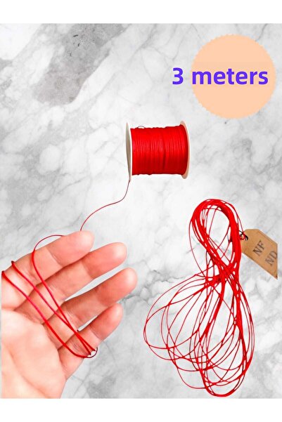ENEFENDİ 3 Meters Red & Navy Bracelet Necklace String - Macrame & Parachute String, Color 1mm