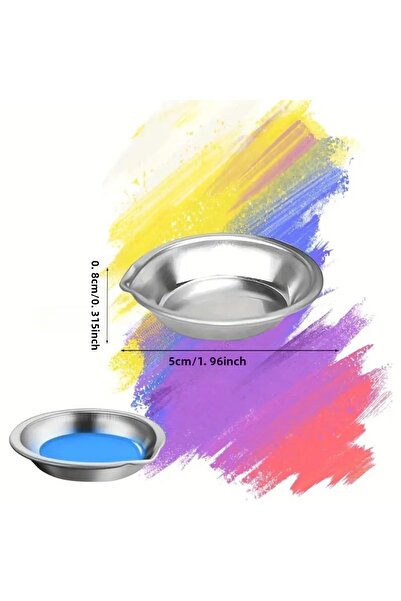 Sanathobi Paint Pot, Mixing Palette, Stainless Steel, Brush Washer, Ink Pot-6 Pcs