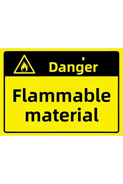 ZiPrinter لافتة تحذيرية للمواد القابلة للاشتعال من نوع PVC مقاس A5 15×21 سم