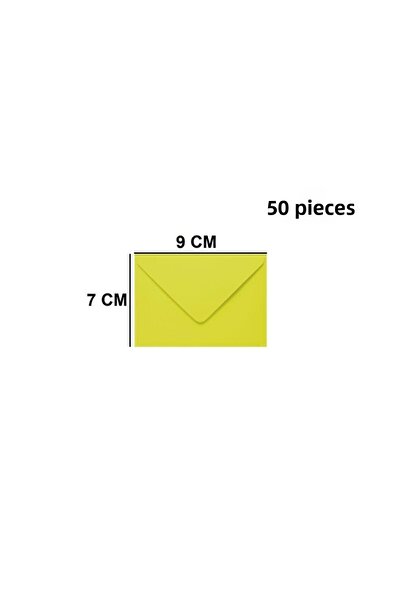 Pera İstanbul 50 ظرفًا صغيرًا أصفر اللون - عبوة ملونة مقاس 7x9