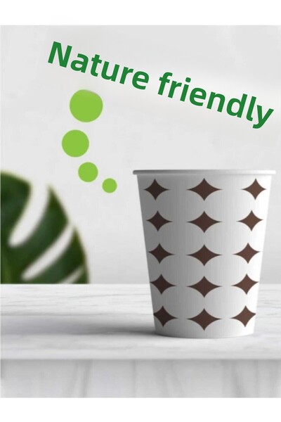 YILDIZ CUP Mg Home 7 oz Paper Cups 400 Pieces Wooden Mixer Gift (Attention Mixer with Gift)