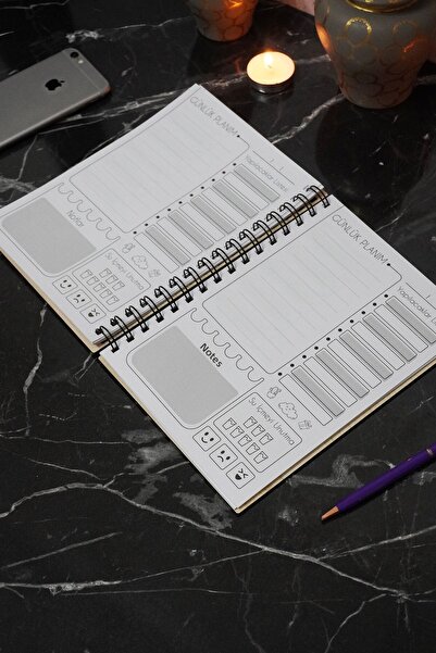 markcat Mustafa Kemal Atatürk Wooden Schedule Book - Undated Agenda - Daily Planner (PLANING BOOK) A5