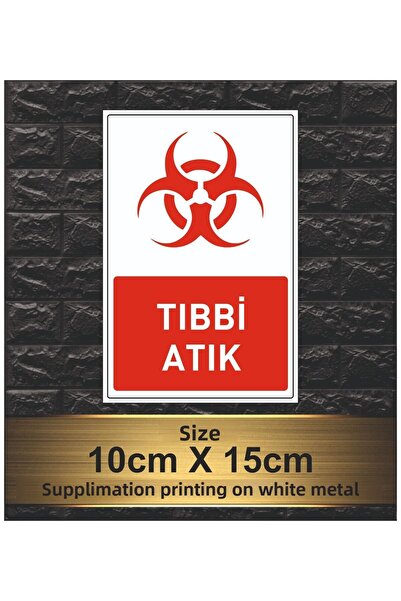 ALFA REKLAM AJANSI الصفائح المعدنية البيضاء مع النفايات الطبية المكتوبة