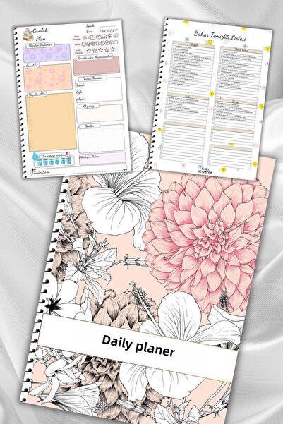 daily notebook دفتر مخطط يومي، 120 صفحة، A5، زهرة