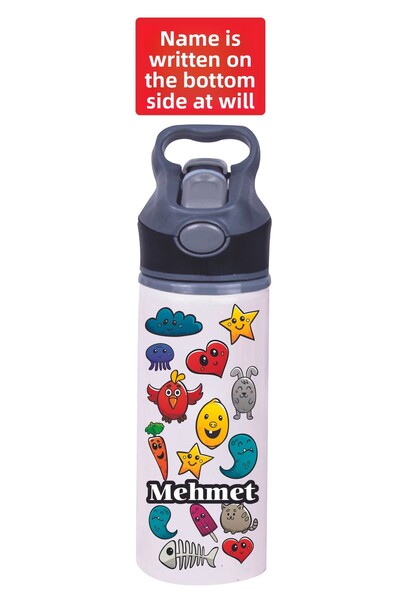 DKDZ SHOP زجاجة مياه معدنية مع شفاطة - 650 مل.