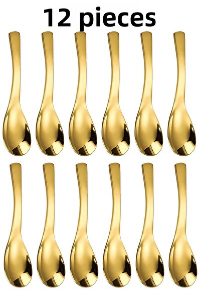 Chavin 12 قطعة 304 فولاذ - 14 سم حلوى الآيس كريم والإفطار ملعقة هش cin959s