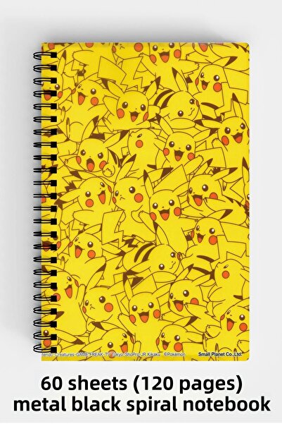 Anime Marketi Pokemon Pikachu Designed A5 Spiral Hard Cover Notebook 120 Sheets