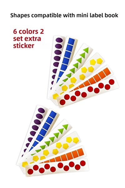piapolya 6 ألوان 2 مجموعة ملصقات أشكال إضافية| مادة النشاط| 6 ألوان| 120 قطعة