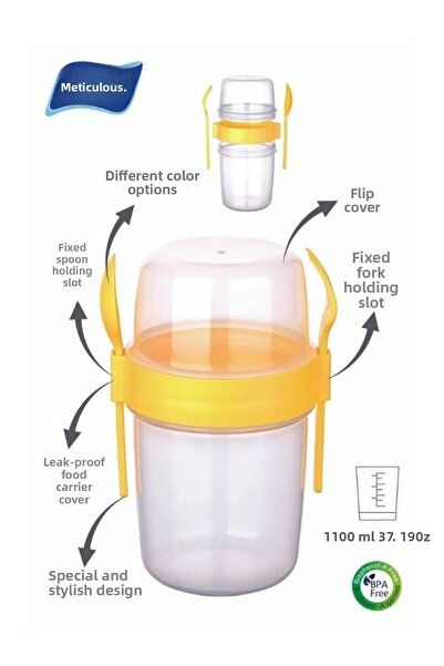 Viyalente Titiz 1100 ml Taken Go Muesli Container (AP-9453)