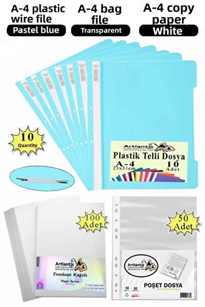 Artlantis Dosar cu spiră din plastic A4 10 bucăți Plicuri pentru dosare 50 bu...