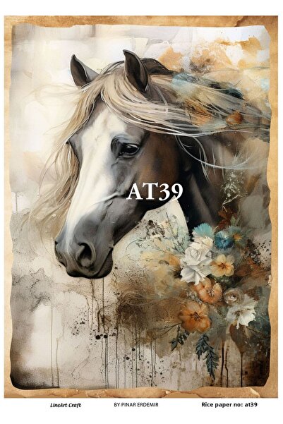 LİNEART Brass Decopage Paper No:At39