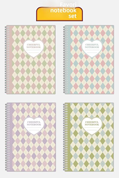 Copyrite طقم دفتر ملاحظات مكون من 4 قطع (21 × 14.8 سم 70 ورقة) للمدرسة والعمل...