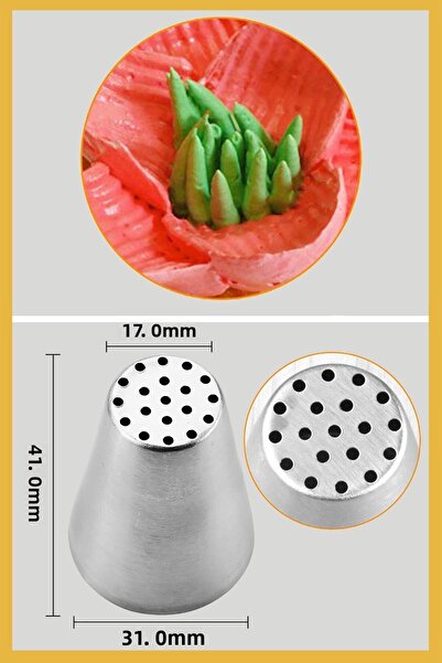 ELGALA Stainless Steel Cream Piping Bag Tip (Whipping Bag Tip, Flower Cap) 1 Piece + 4 Whipping Bags