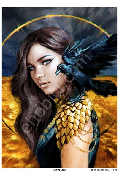 ehobici Lineart Brass Decopage Paper Model - 1698