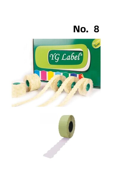 YG LABEL 42 رول (1 صندوق) رقم 8 ملصق ميتو أبيض مقاس 42×1500 لوكس