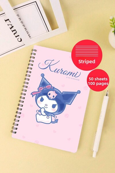 Anime Marketi Pink Kuromi Design A5 Spiral School Notebook 50 Sheets 100 Pages - Ruled