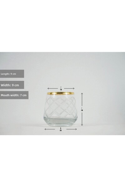 Panayır Home Mini Coffee Glass with Gold Striped Cut Polo Decoration (Set of 6, 115 Cc)