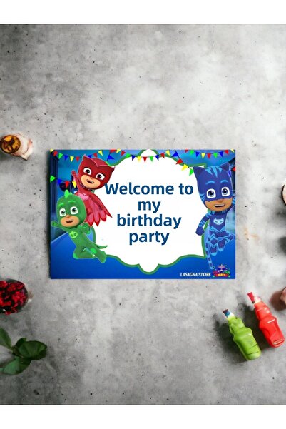 LASAGNA STORE Πινακίδα γενεθλίων Pijamaskeliler - Προμήθειες για σετ πάρτι γε...