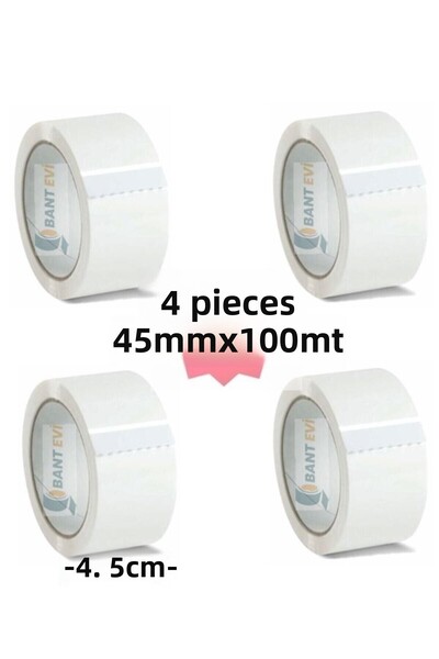 BANT EVİ Λευκή Χρωματική Ταινία Συγκράτησης 4 Τεμάχια 45mmx100μέτρα Λευκή Ται...