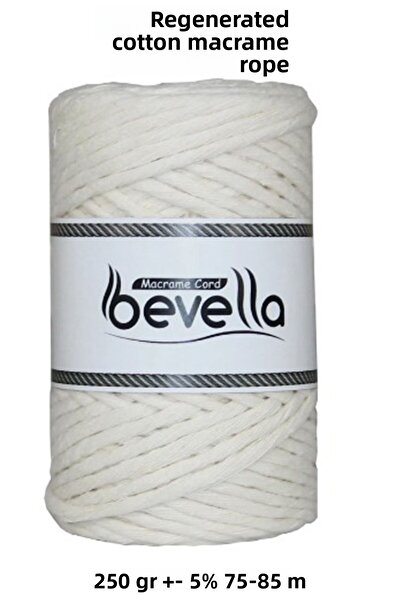 Bevella Macrame Cord Σχοινί Μακραμέ 3 mm - Μπορεί να Τσαρνάρεται 10 kg 40 Τεμάχια 250 γρ
