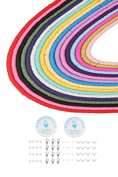 Egem aksesuar مجموعة مكونة من 17 قطعة من قلادة خرز فيمو وسوار هاتف ساحر صممها...