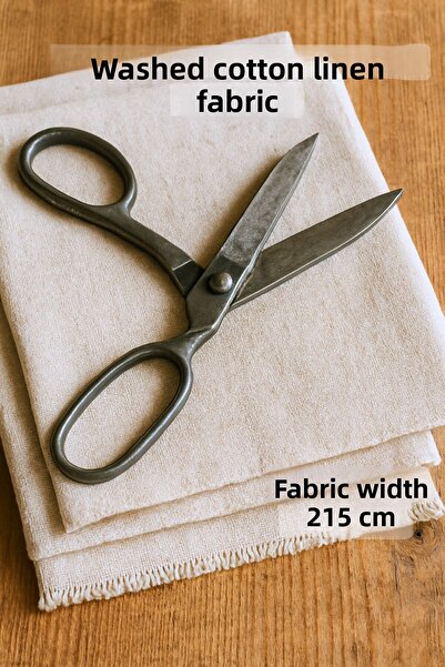 KAMİZ 5 μέτρα Φυσικό Πλυμένο Βαμβακερό Λινό Ύφασμα Πλάτος 215 εκ. Υφασμάτινο Υλικό Σπιτιού & Ρούχων