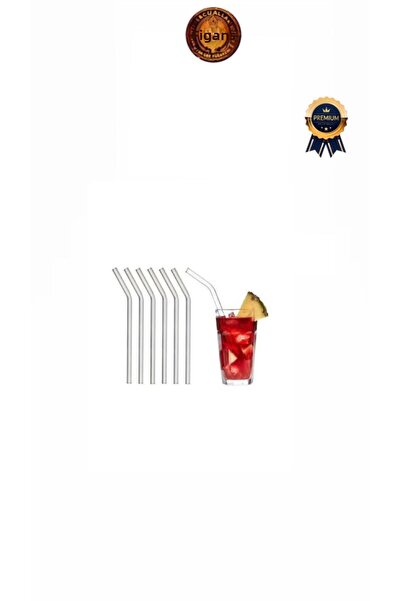 figanlar ambalaj (Thick) 1St Quality Reusable Washable 12Pcs Glass Drinking Straws + 2Pcs Cleaning Brush