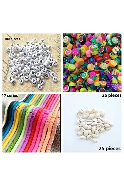 yiğit aksesuar Set de 167 bucăți Fimo și fructe - Materiale pentru mărgele cu litere și scoici