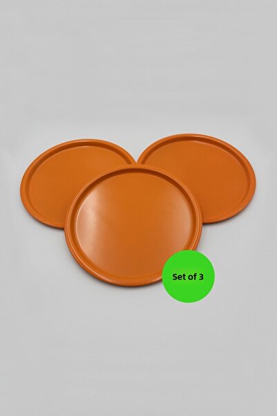 Fiyakalı Ürünler Atölyesi Orange 3-Piece Metal Tea and Coffee Tray - Single D...