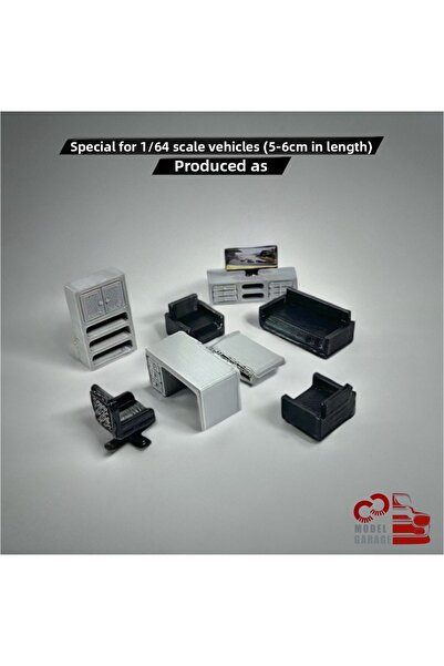 ÜRETİM Office Suite Set 1/64 Scale Diecast Diorama Display Model Toy for Car