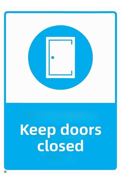 ZiPrinter لافتة تحذيرية 'الرجاء الحفاظ على الأبواب مغلقة' مصنوعة من البي في س...