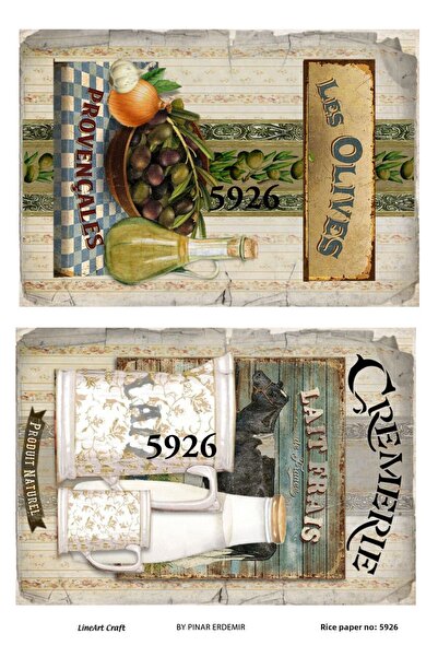 LİNEART ورق ديكوباج نحاسي Lineart رقم: L5926- 29x42 سم