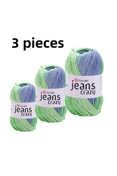 Yarnart غزل الفن الجينز مجنون الحياكة سلسلة 8208 حزمة من 3 قطع