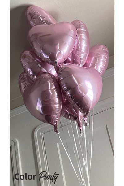 renk party Pink Heart Foil Balloon - 18 Inch - 45 cm - Heart Foil Balloon