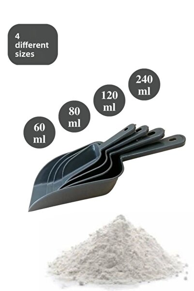 Bayev 4 Size Spice Shovel, Flour, Sugar, Cocoa, Pulses, Detergent, Food Supply Measuring Spoon, Set of 4