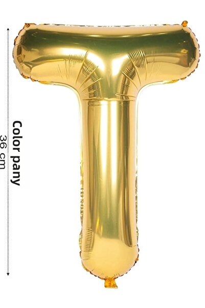 renk party Foil Balloon Letter t Helium Balloon 36 cm Gold Color - Letter t B...