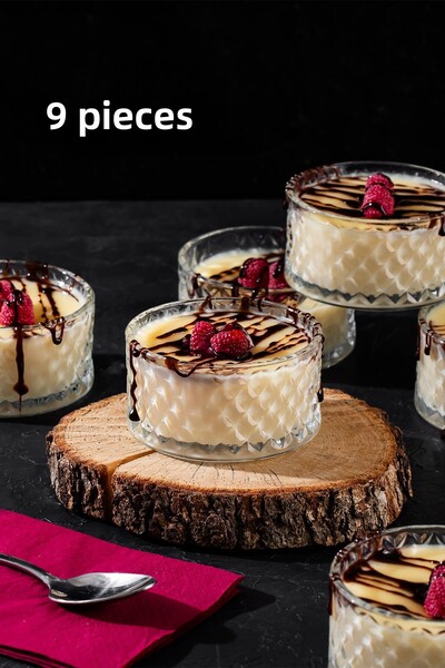 Porsima Dilara Set of 6 Dessert Pudding and Ice Cream Bowl - Glass Cookie Bowl