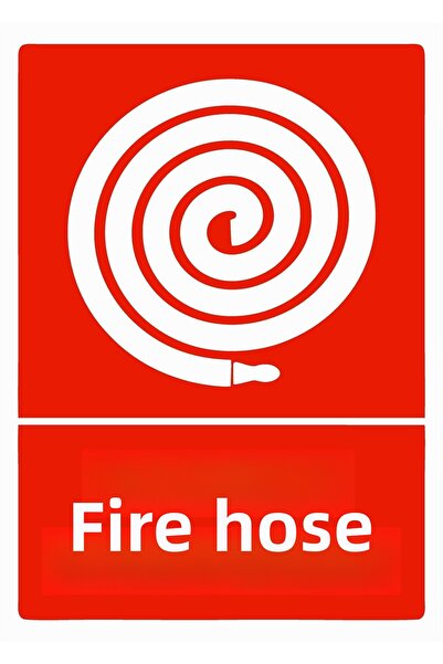 ZiPrinter لافتة تحذيرية لخرطوم الإطفاء مصنوعة من البلاستيك PVC مقاس A5 15×21 سم