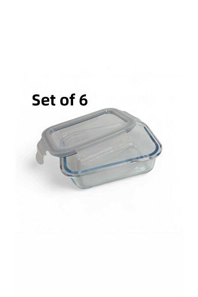 bavella مجموعة تخزين زجاجية مكونة من 6 قطع مع غطاء بلاستيكي