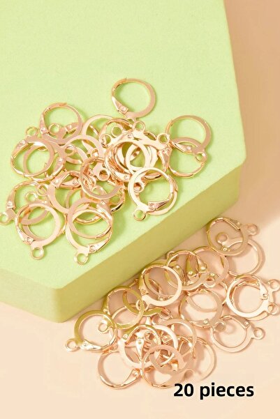 New Obsessions 20 قطعة من مادة صنع المجوهرات على شكل حرف C - مرفق أقراط ذهبي متدلي على شكل حلقة