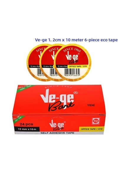 Ve-ge Bandă de celofan Office Economic 12x10 (Pachet de 6)