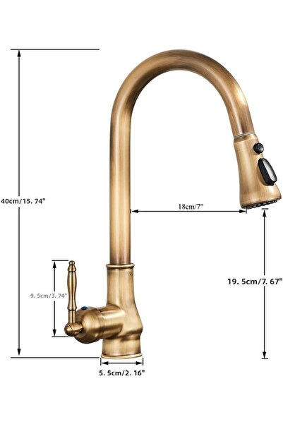 OEM Antique Color Spiral Fountain Kitchen Sink Faucet - Imported