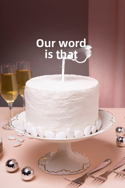 Artikel مرآة فضية مكتوبة على شكل كعكة من زجاج شبكي، حفلة خطوبة، زخرفة كعكة ال...