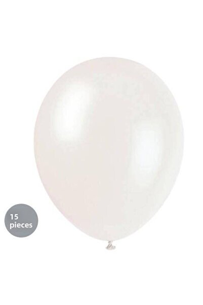 Parti Dükkanım بالون أبيض ميتاليك 15 قطعة