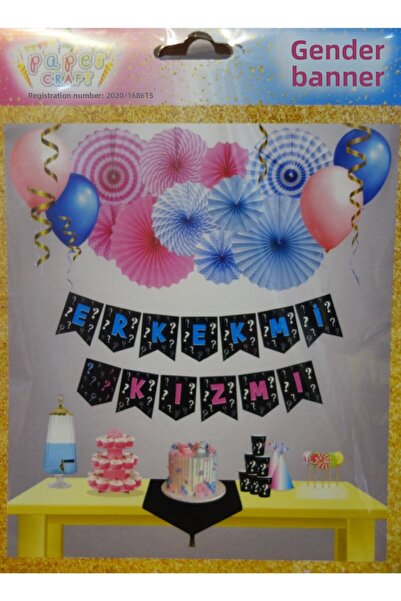 Generic Brand Girl? Male? Gender Reveal Party Zigzag Banner Lettering