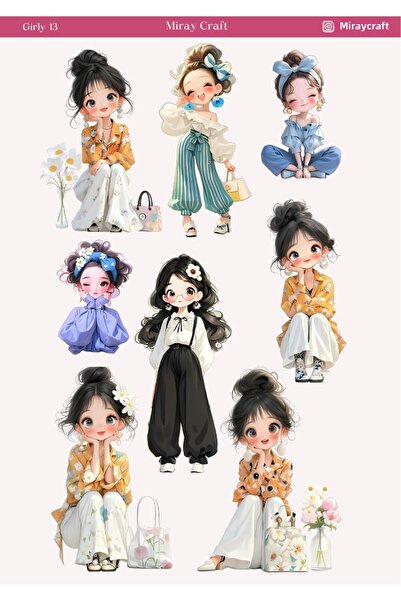 MirayDesign Αυτοκόλλητο με εικονογράφηση anime με θέμα το κορίτσι (12x17 cm) ...