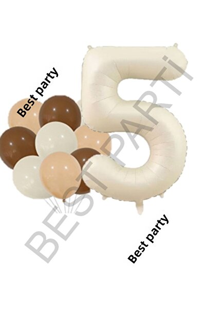 BEST PARTİ DOĞUM GÜNÜ PARTİ SÜSLERİ مجموعة بالون بيج ورقم بيج من اللاتكس لعمر 5 سنوات